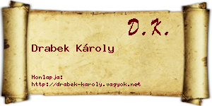 Drabek Károly névjegykártya