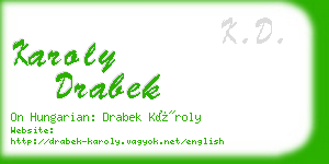 karoly drabek business card